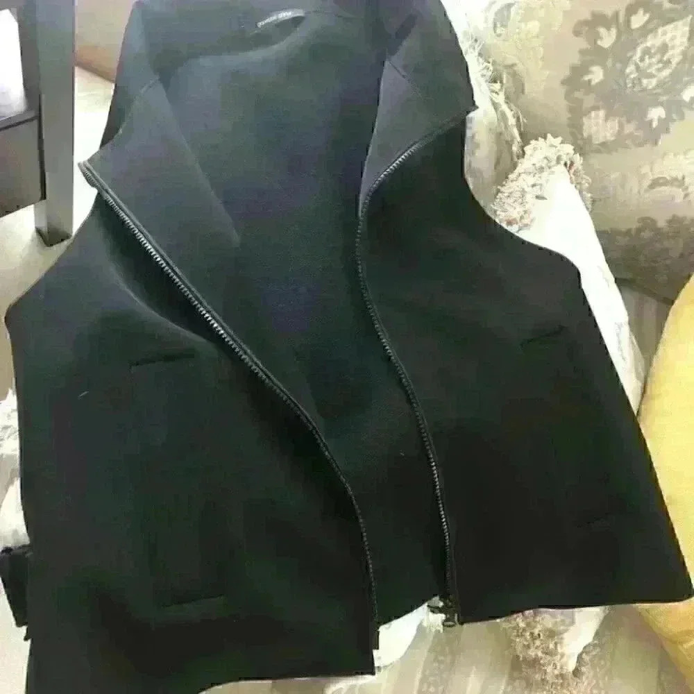 Annette Gortz Designer Relaxed Fit Soft Shell Vest Black Size 36 - Picture 9 of 14